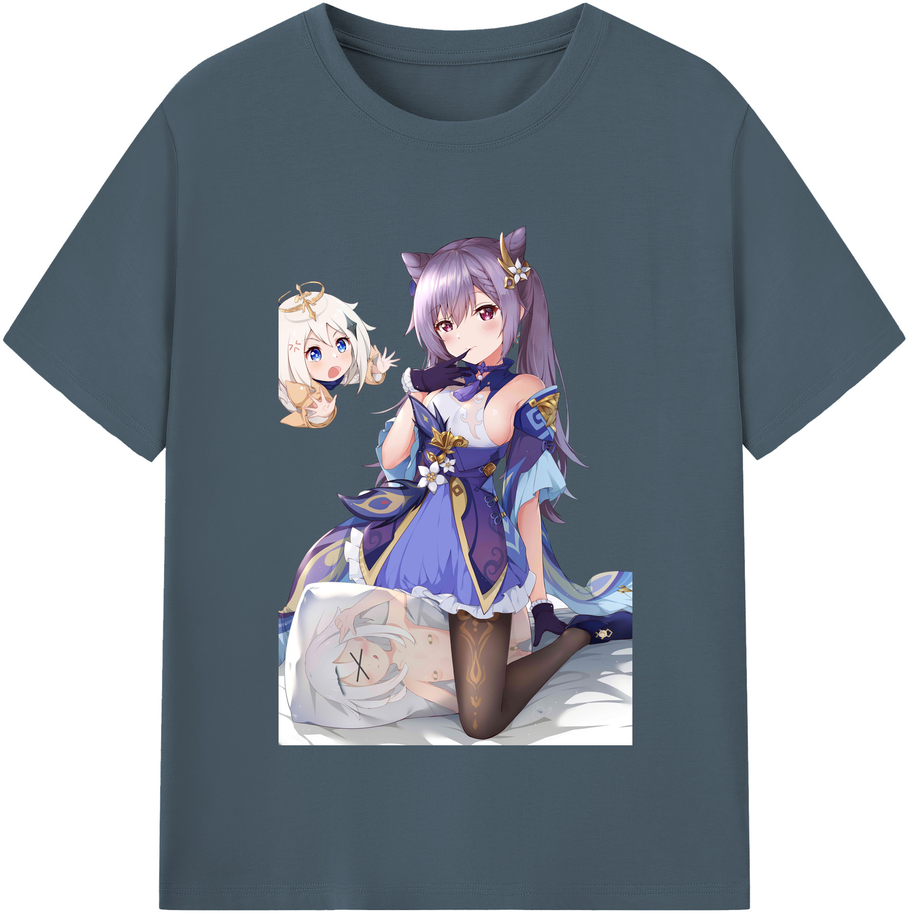 げんし神 刻晴 こくせい genshin Kokusei 綿100％半袖Tシャツ（フロントプリント）